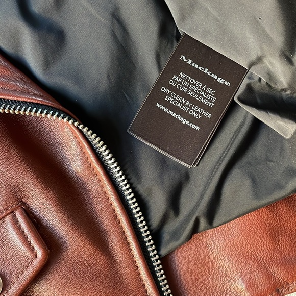 Mackage Baya Brown Leather Jacket Size S - Picture 4 of 9